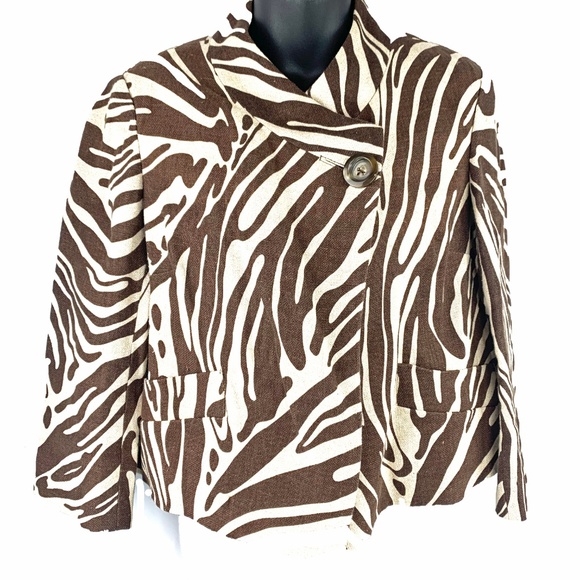 MICHAEL Michael Kors Linen Crop‎ Jacket - Picture 2 of 8